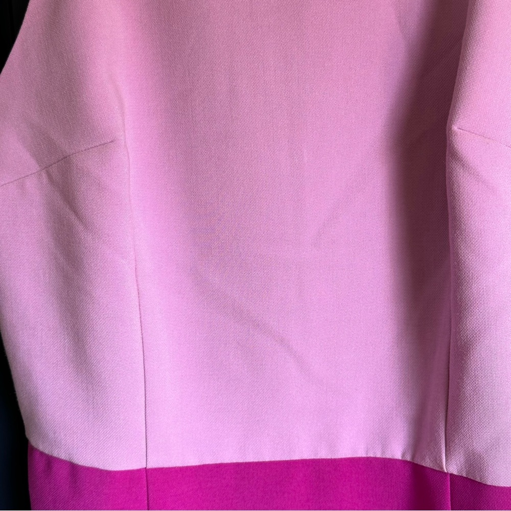 French Connection Colorblock Pink + Fushia High Neck Fitted Mini Dress, Size 6 - Picture 3 of 10